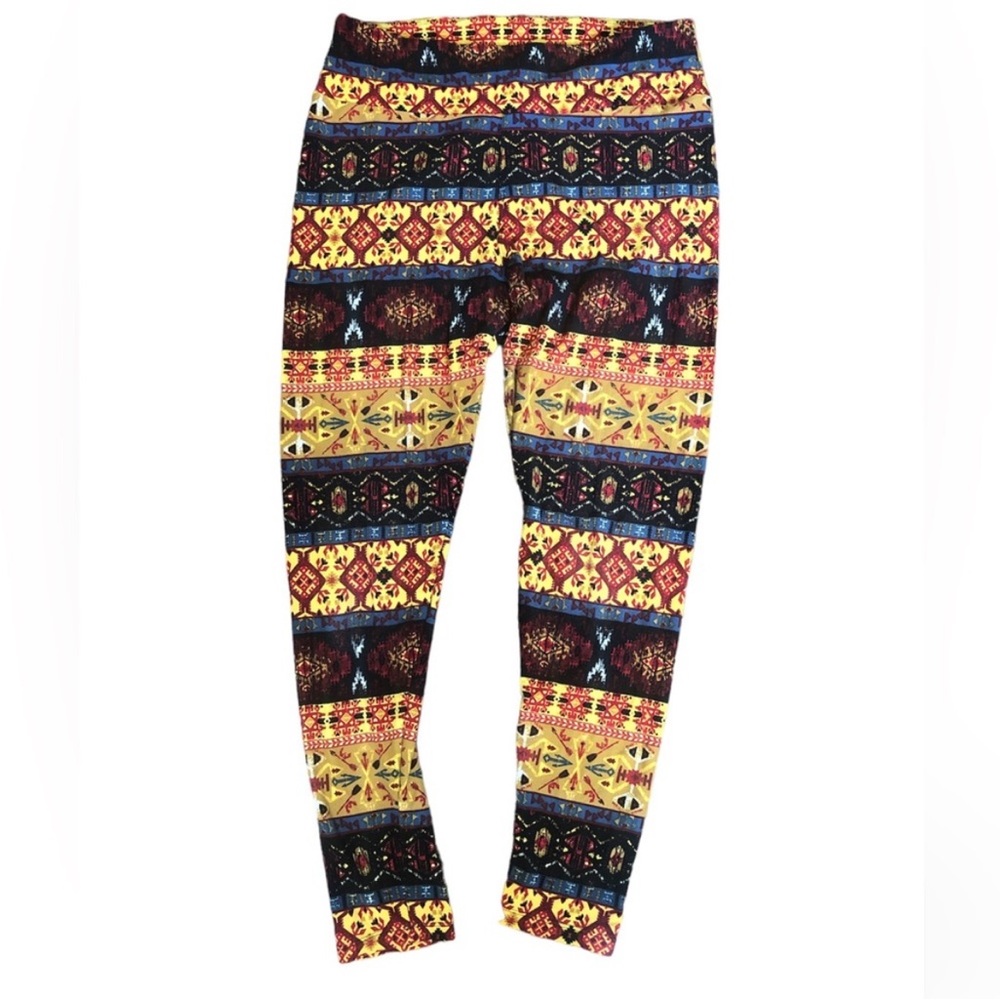 LuLaRoe Tribal Aztec Tall & Curvy Leggings Bright Multicolor